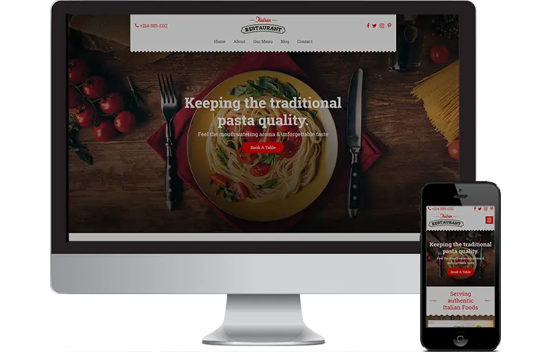 Italian Restaurant Web design by Seota Digital Marketing