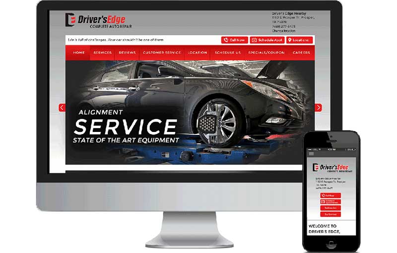 Auto Repair website design example Driver's Edge