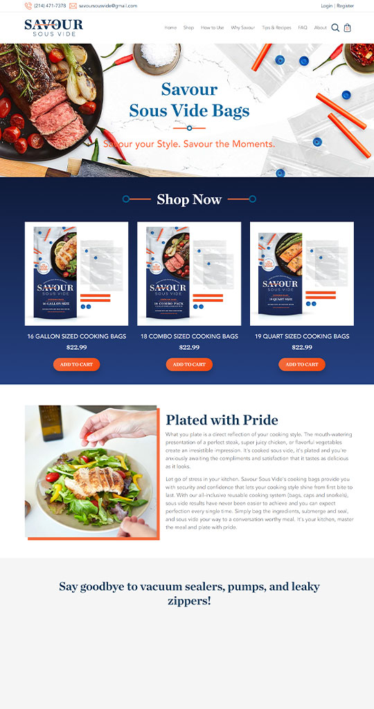Shopify for Cooking eCommerce by Seota Digital Marketing Frisco TX - Phoenix AZ - Dallas TX