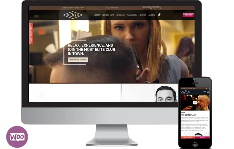 Upscale Men's Salon Web Design with WooCommerce by Seota Digital Marketing Frisco TX - Phoenix AZ - Dallas TX