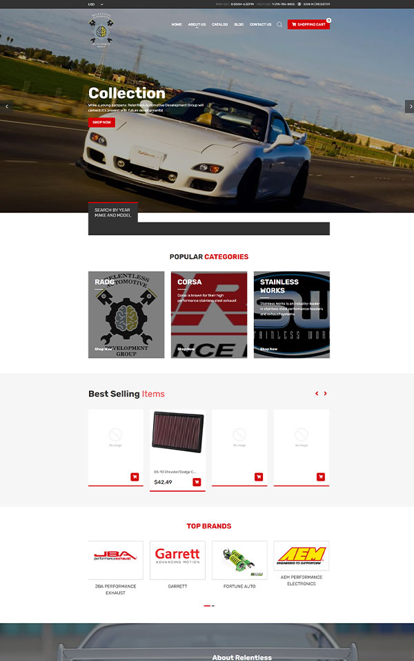 Auto Parts Shopify Store Website Design by Seota Digital Marketing Frisco TX - Phoenix AZ - Dallas TX