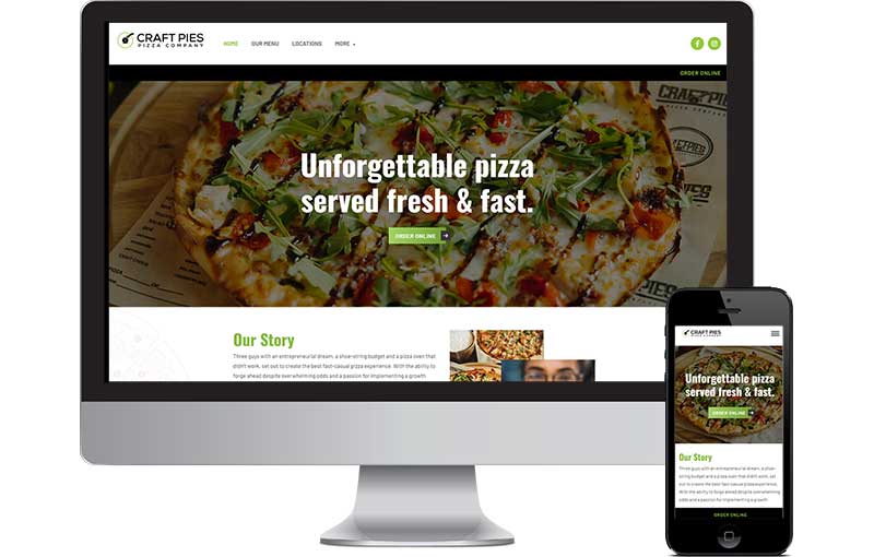 Craft Pies Pizza Company WordPress Design by Seota Digital Marketing