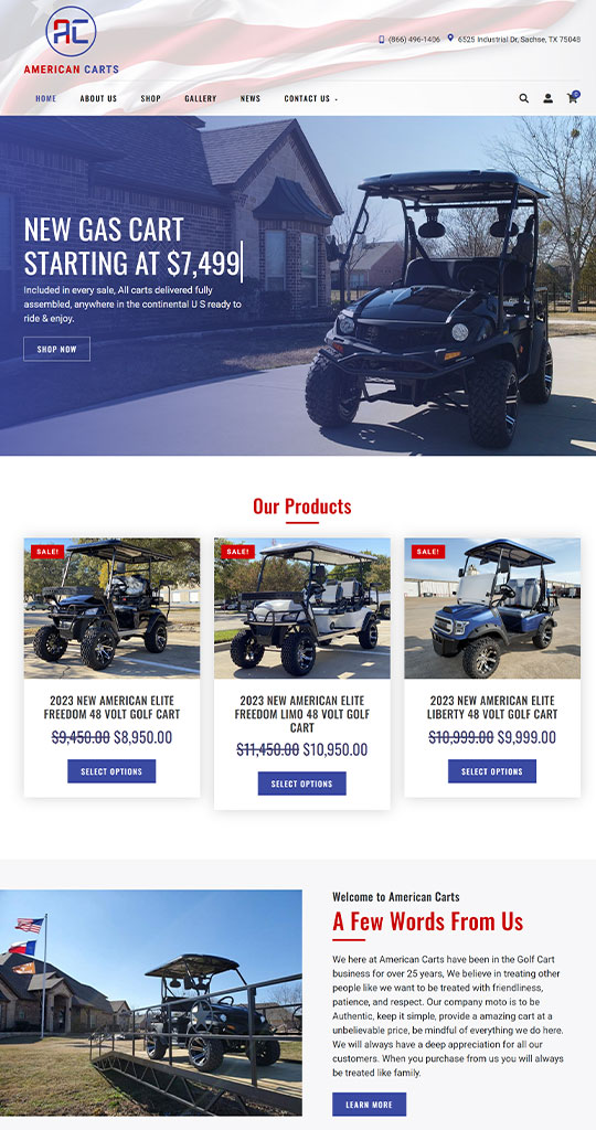 American Carts Website Design