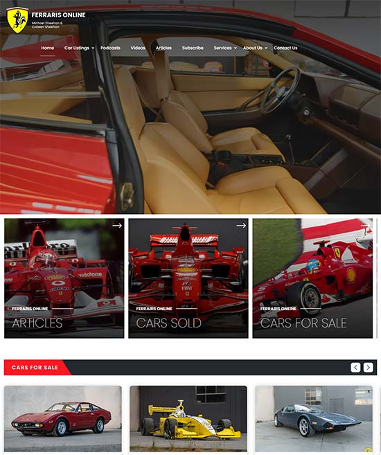 Ferraris online website design