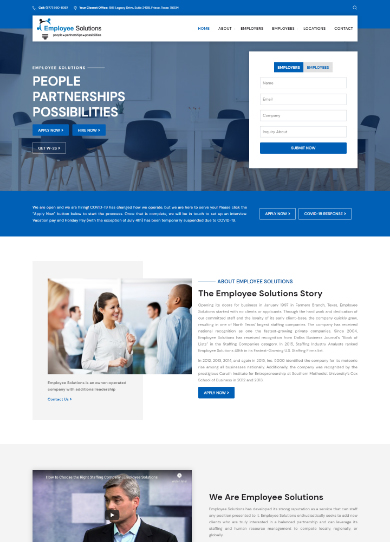 Employee Solutions website design