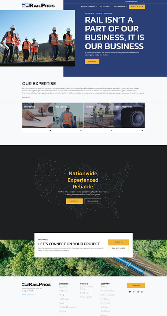 Railroad Engineering Firm Web Design Project