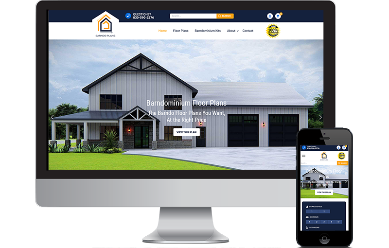 WooCommerce website designed to sell barndominiums online
